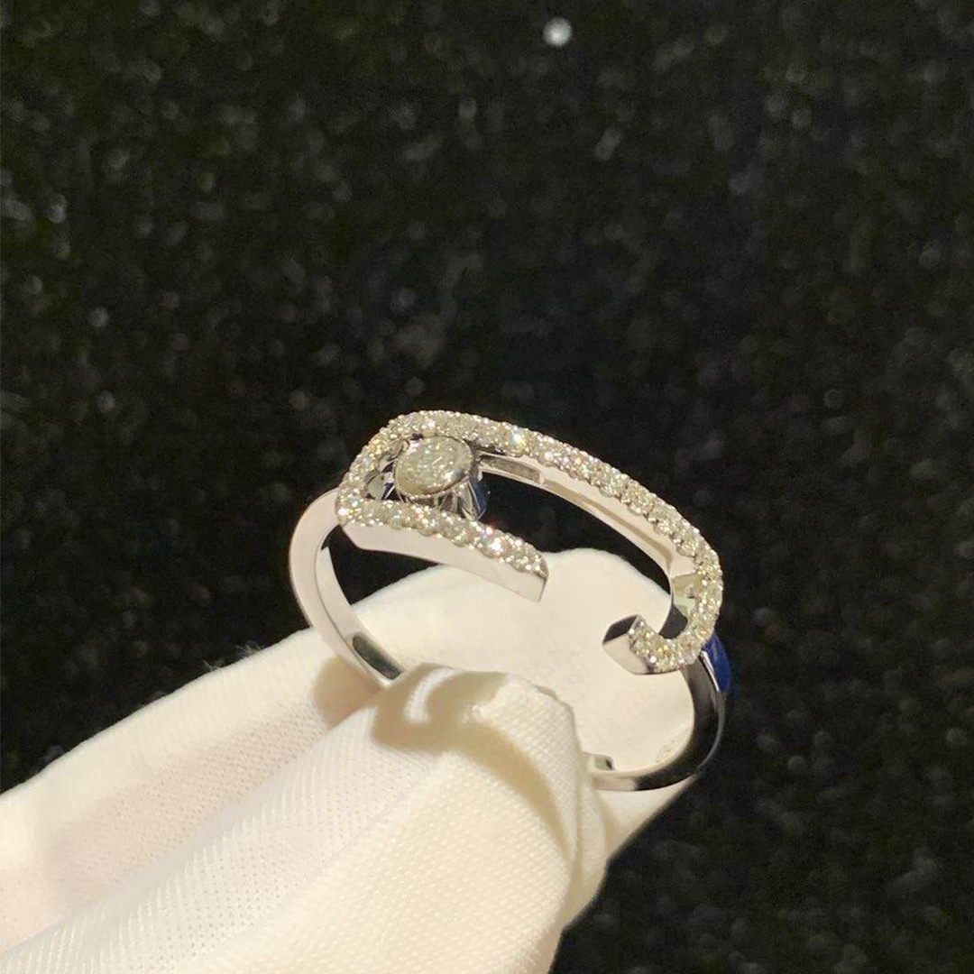 Messika 18k White Gold Move Addiction Pave Diamond Ring