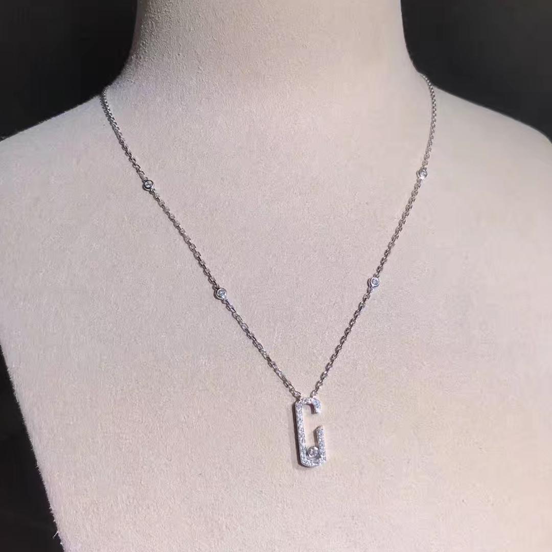 Messika 18k White Gold Move Addiction Pave Diamond Necklace