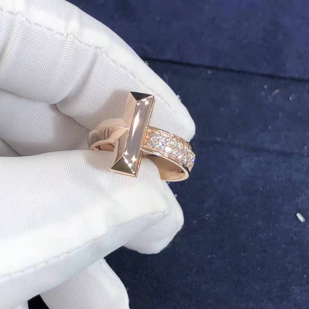 Tiffany T 18k Rose Gold Diamonds T1 Ring